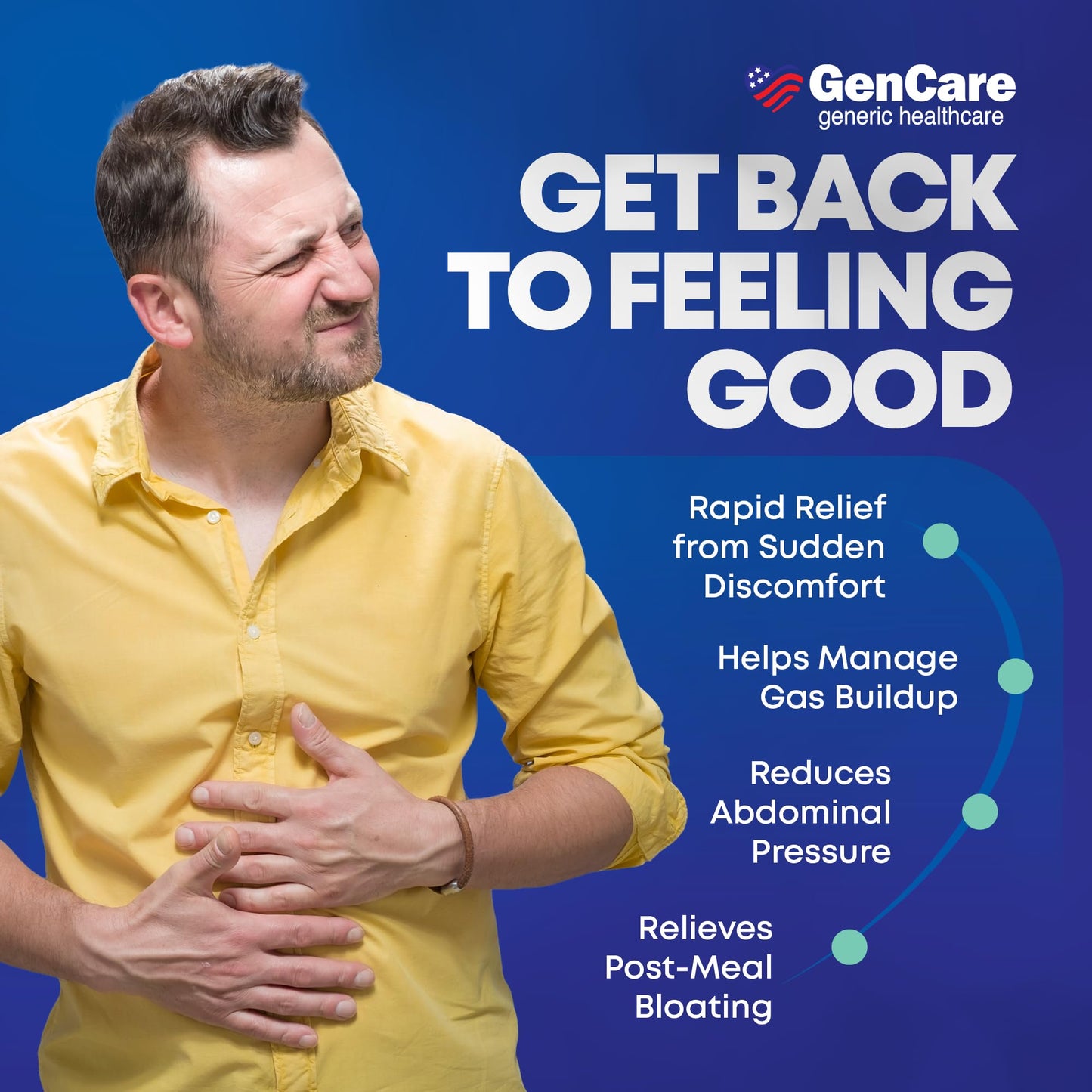 GenCare Extra Strength Gas Relief 125mg – 180 Softgels | Fast Bloating Relief (Compare to Gas X)