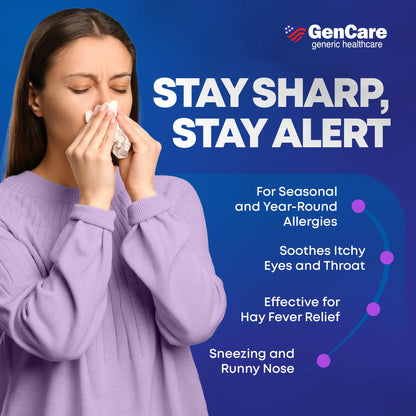 GenCare - Allergy Relief Pills | Fexofenadine HCl 180mg 150 Tablets | Non Drowsy Antihistamine Allergy Pills for Hay Fever, Seasonal Allergies, Outdoor & Indoor Allergies | Relieves Itchy Eyes & Nose