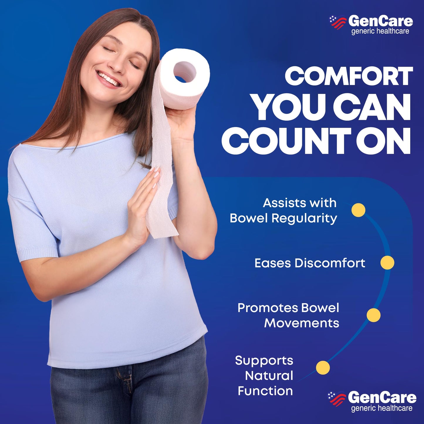 GenCare Senna Laxative 600-Count Bulk Bottle | 8.6 mg Senna Tablets for Occasional Constipation