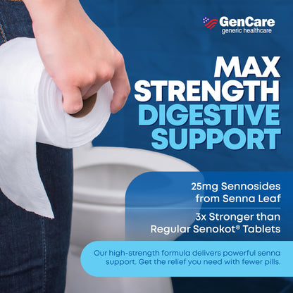 GenCare Maximum Strength Senna Laxative 25mg (100 Tablets) – Overnight Constipation Relief