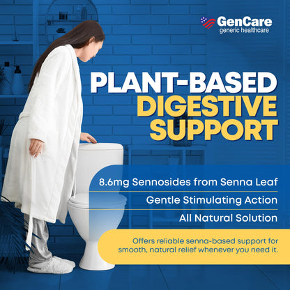 GenCare Senna Laxative 600 Tablets — Natural Senna 8.6 mg for Gentle Regularity