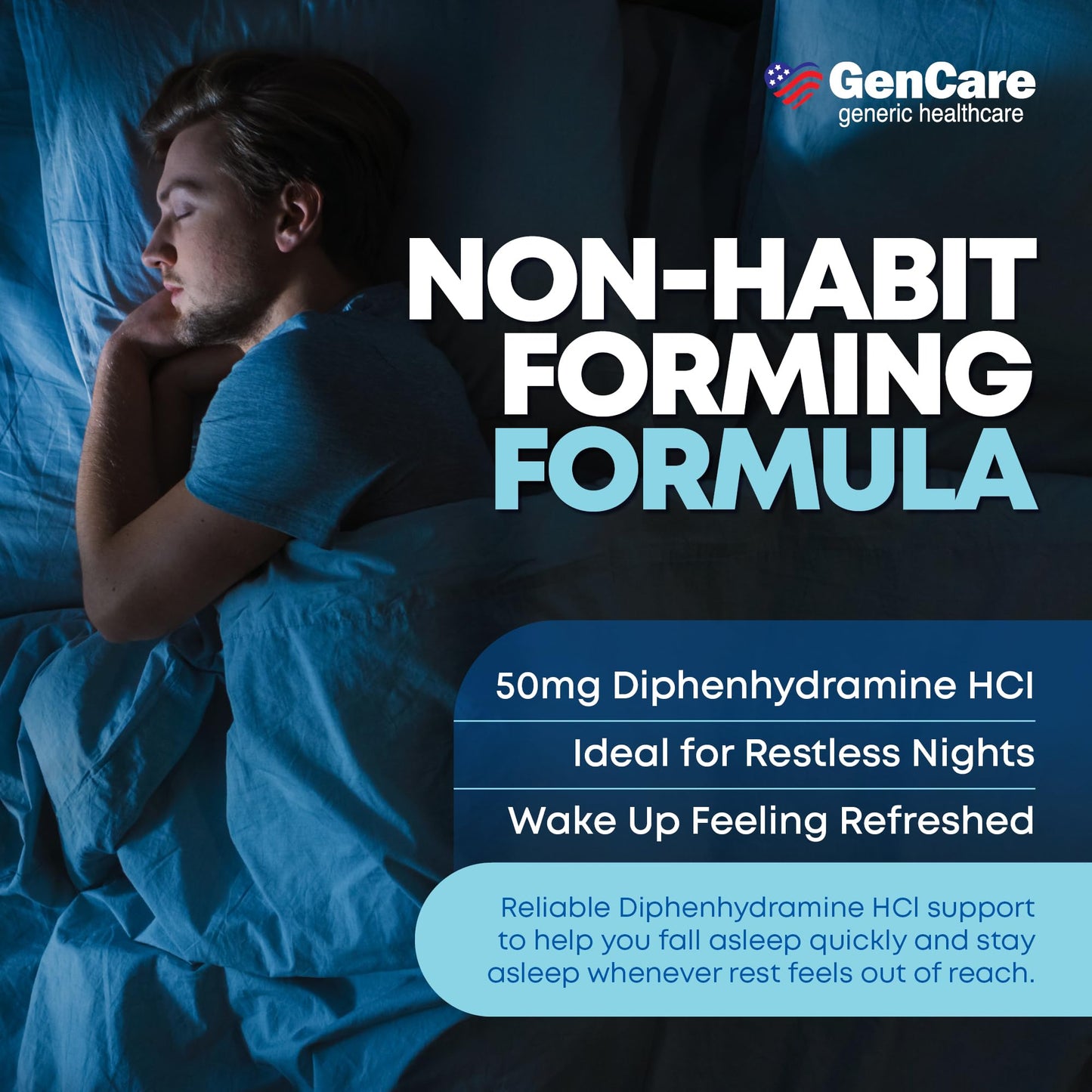 GenCare Maximum Strength Nighttime Sleep Aid – 96 Softgels, Non-Habit Forming Sleep Support