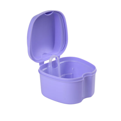 Genco Dental Denture Case with Strainer (Purple) - Denture Box