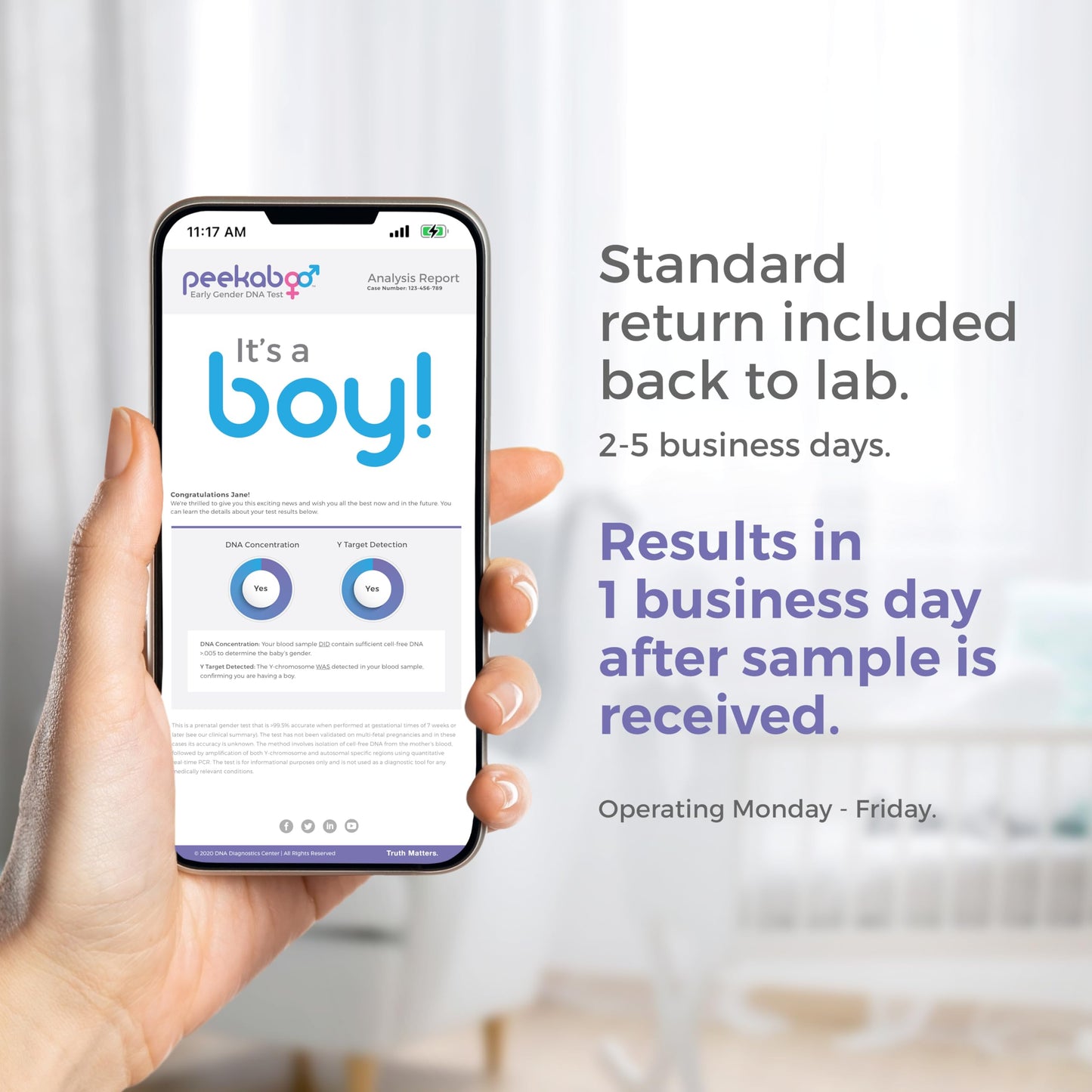 Peekaboo Click At-Home DNA Gender Test – 6 Weeks, 99% Accurate, All Fees Included