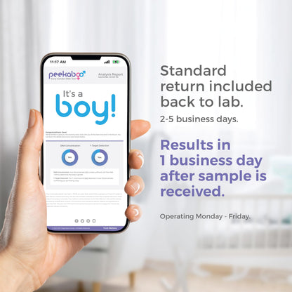 Peekaboo Click At-Home DNA Gender Test – 6 Weeks, 99% Accurate, All Fees Included