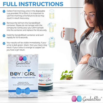 GenderBliss® Early Gender Prediction Test Kit - Home Gender Reveal at 10 Weeks
