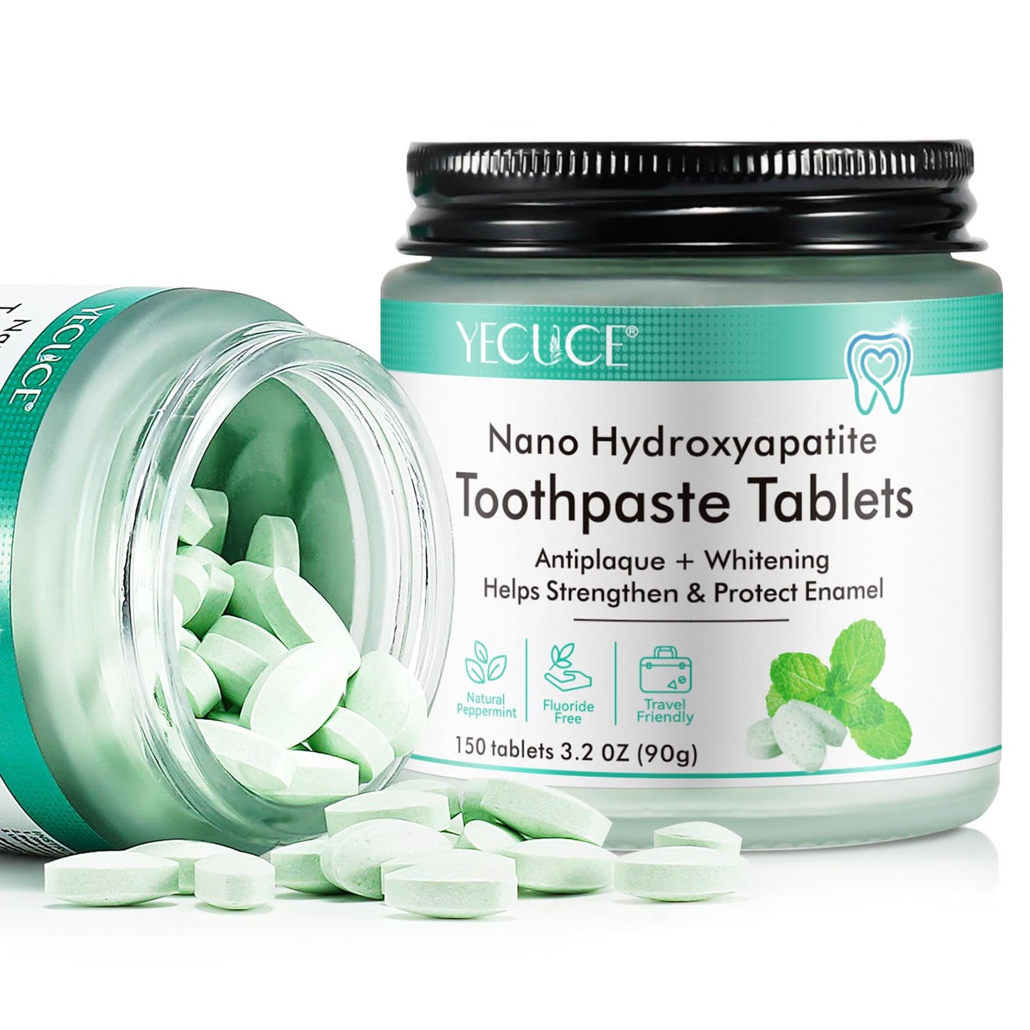 Generic 150P Toothpaste Tablets – Nano Hydroxyapatite, Travel Spearmint