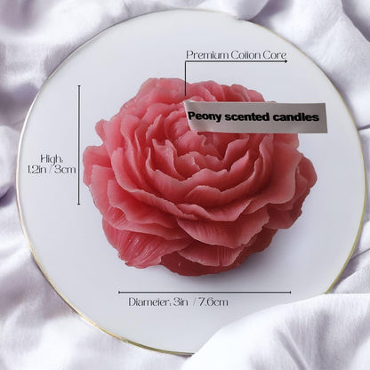 Set of 3 Pink Peony-Shaped Scented Candles – Aromatherapy & Relaxation Gift | Low-Temp Soy Wax