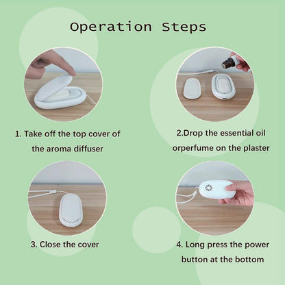 Generic Portable Essential Oil Diffuser - Waterless, Battery-Operated, USB-C Rechargeable (White)