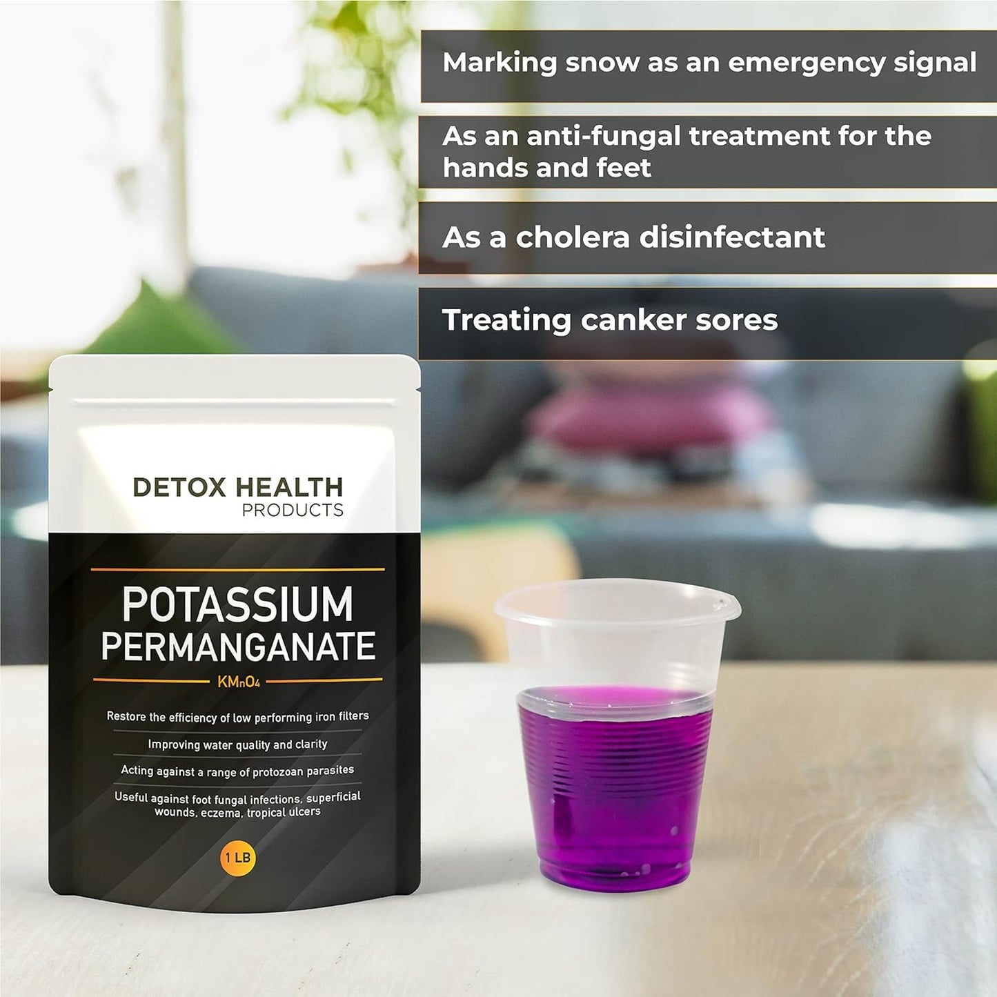 Generic Potassium Permanganate Crystal – Free Flowing Powder, 2 OZ | Detox Health Products