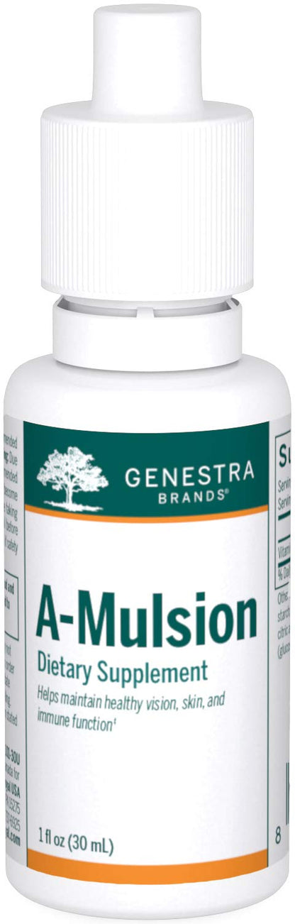 Genestra A-Mulsion Vitamin A Liquid – Immune, Skin, Vision & Bones | 1 fl oz Citrus