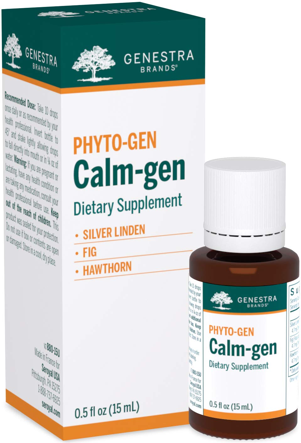 Genestra Calm-gen | Silver Linden, Fig & Hawthorn | Herbal Supplement 0.5 fl oz