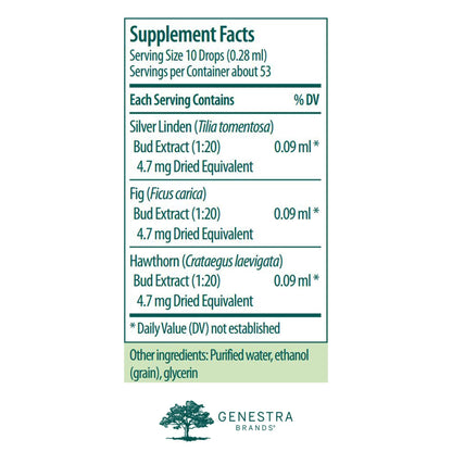 Genestra Calm-gen | Silver Linden, Fig & Hawthorn | Herbal Supplement 0.5 fl oz