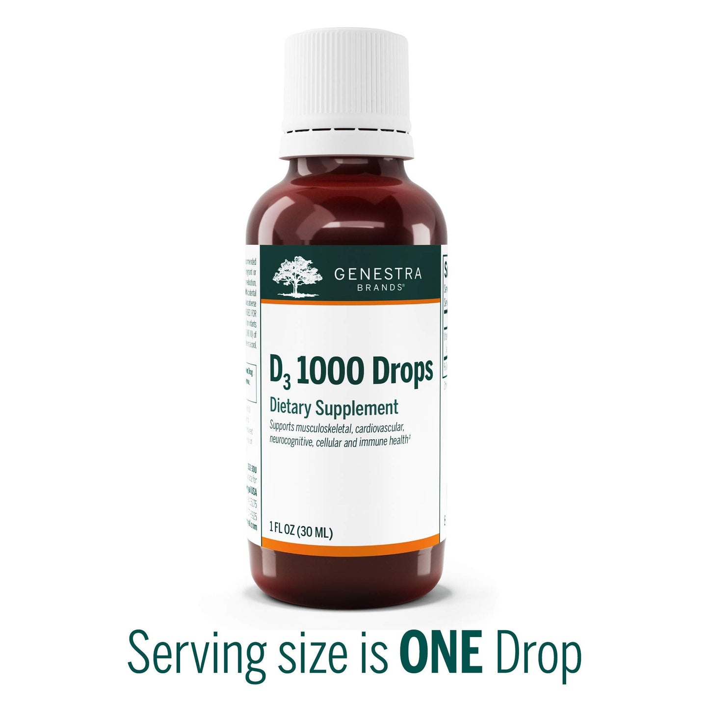 Genestra D3 1000 Drops - Liquid Vitamin D, 1000 IU per Drop, 1 fl oz