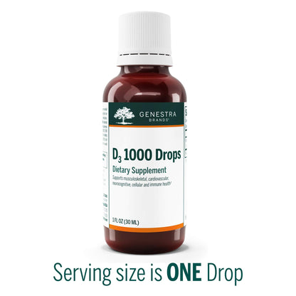 Genestra D3 1000 Drops - Liquid Vitamin D, 1000 IU per Drop, 1 fl oz