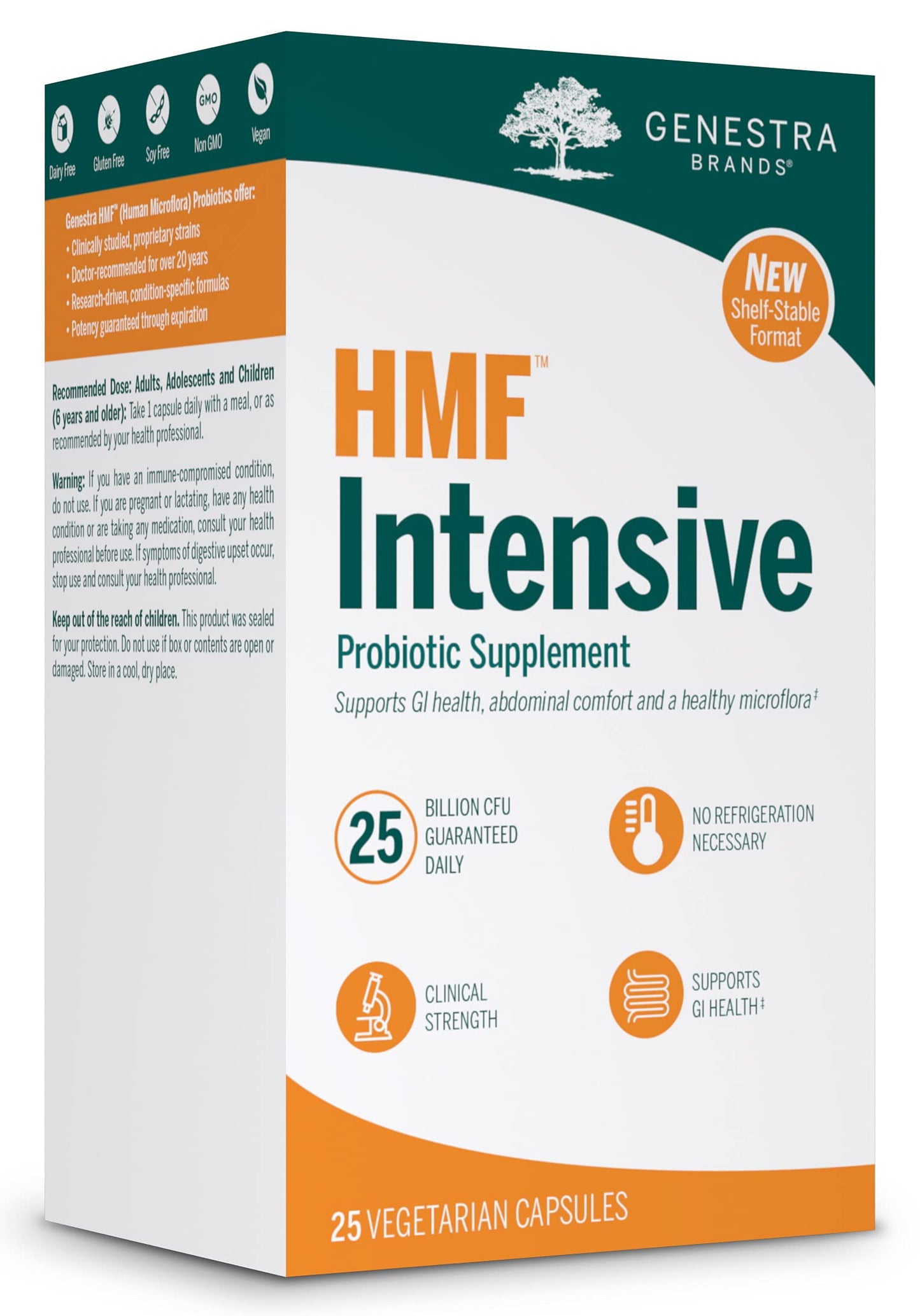 Genestra HMF Intensive Probiotic - Shelf-Stable GI Health, 25 Veg Caps
