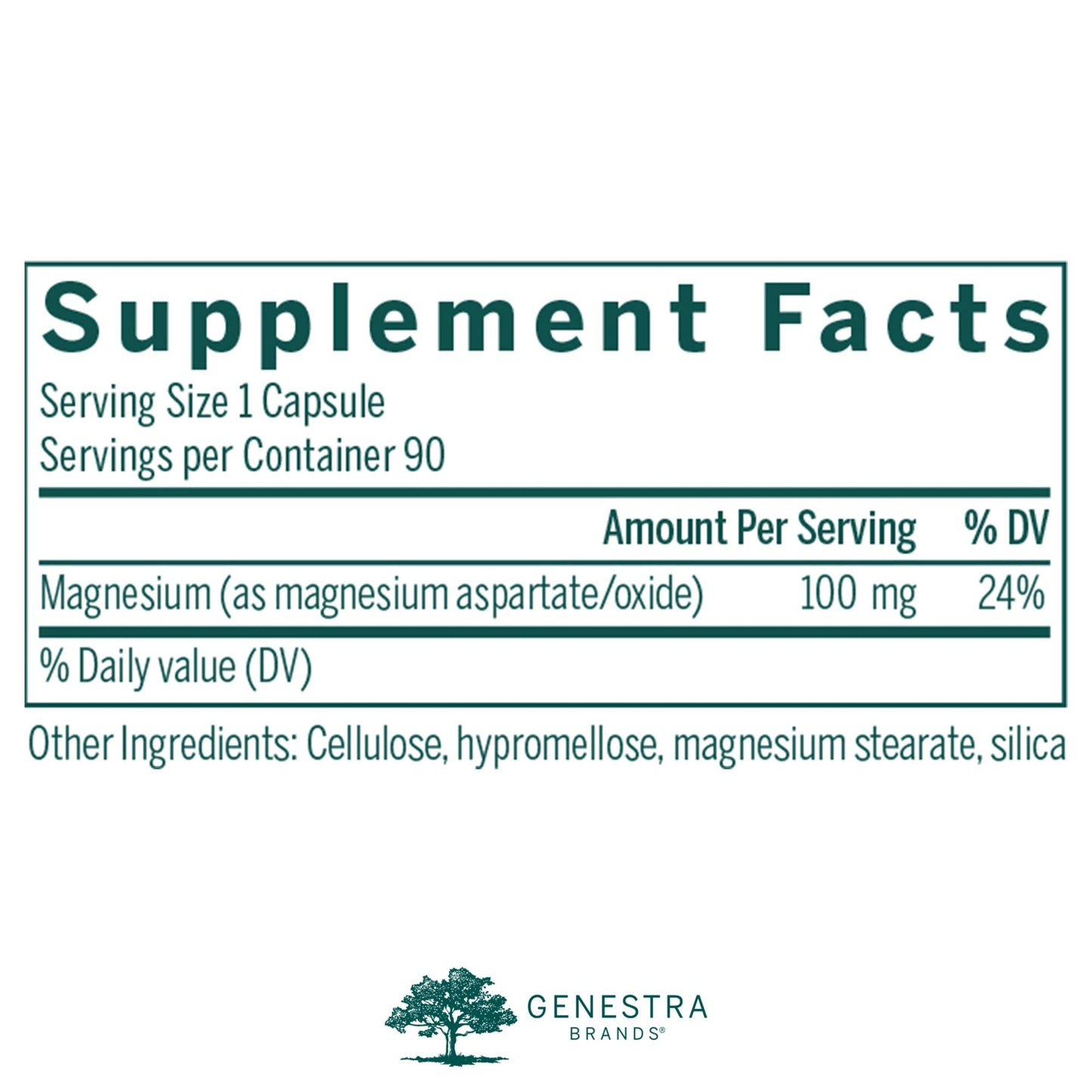 Genestra Brands Magnesium Aspartate Mineral Supplement | 90 Capsules