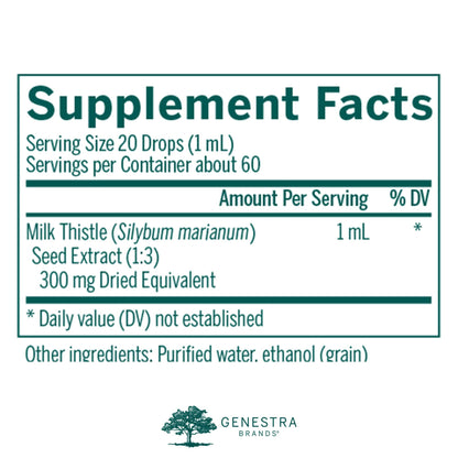 Genestra Milk Thistle Tincture | Liver Support Herbal Supplement | 2 fl oz