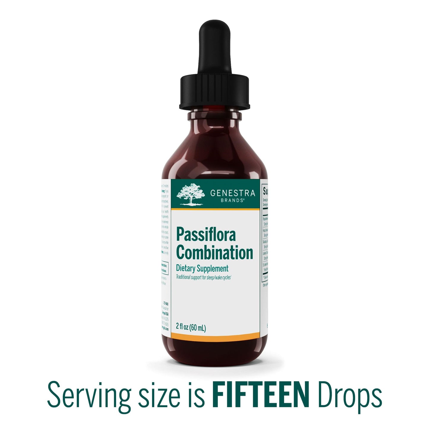 Genestra Brands Passiflora Combination | Passionflower, Hops, Skullcap, American Basswood and St. John's Wort | 2 fl. oz.