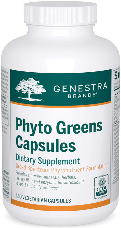 Genestra Brands Phyto Greens Capsules | Organic Greens, Vitamins & Enzymes - 180 Capsules