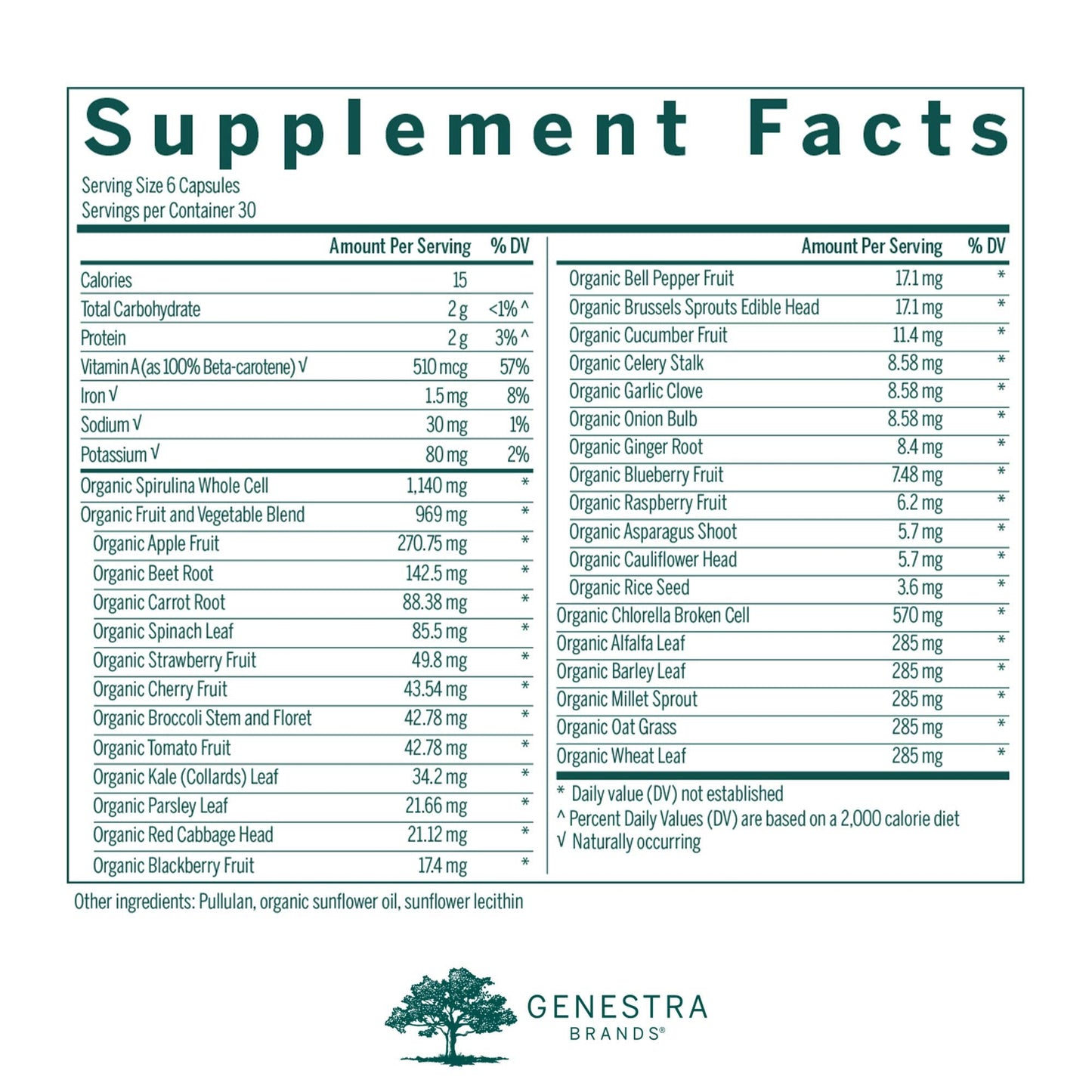 Genestra Brands Phyto Greens Capsules | Organic Greens, Vitamins & Enzymes - 180 Capsules