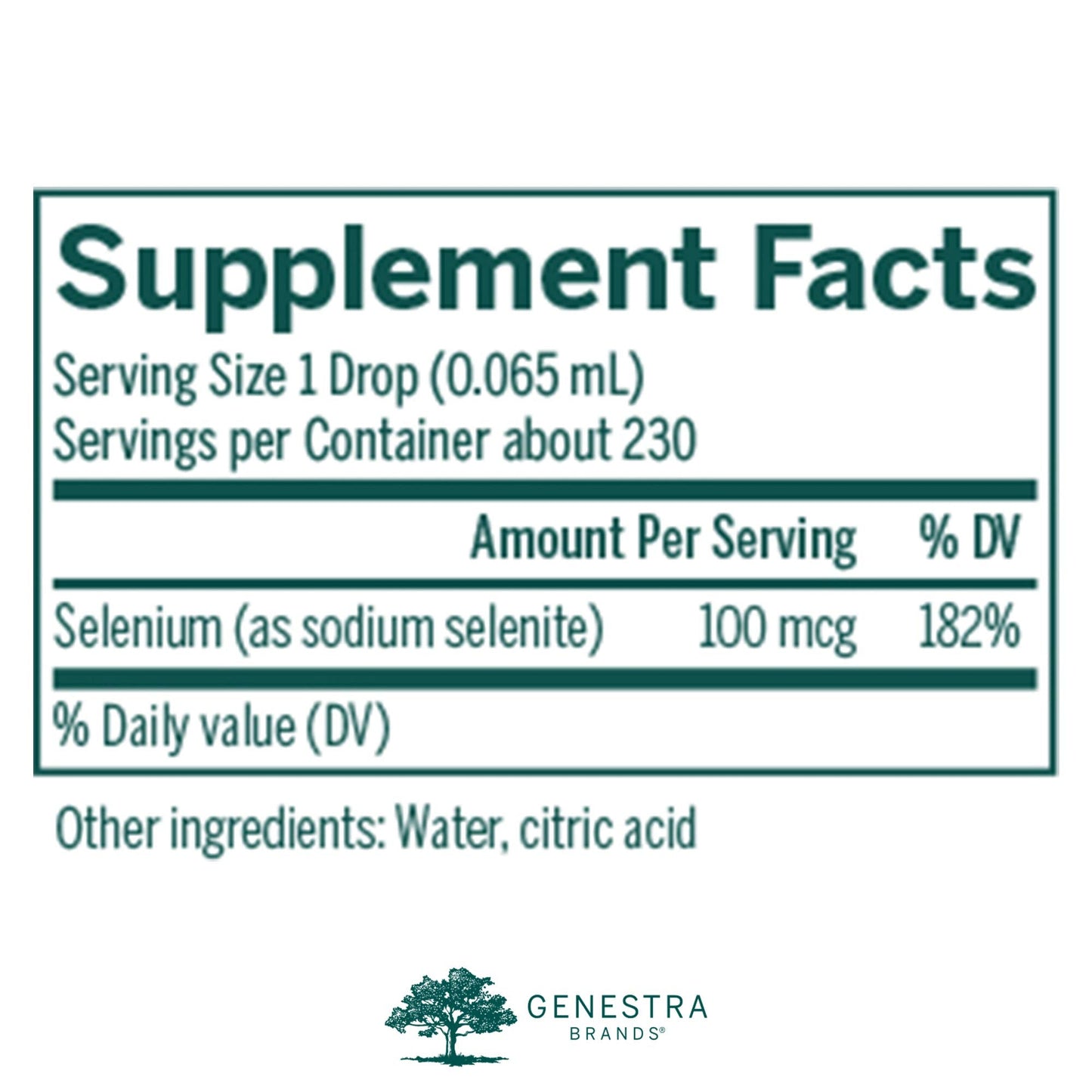 Genestra Brands Selenium CWS | Antioxidant Support & Oxidative Stress Protection | 0.5 fl oz