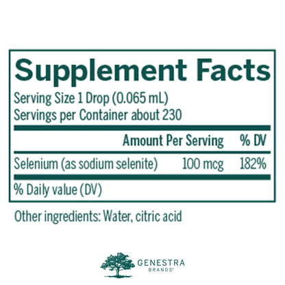 Genestra Brands Selenium CWS | Antioxidant Support & Oxidative Stress Protection | 0.5 fl oz