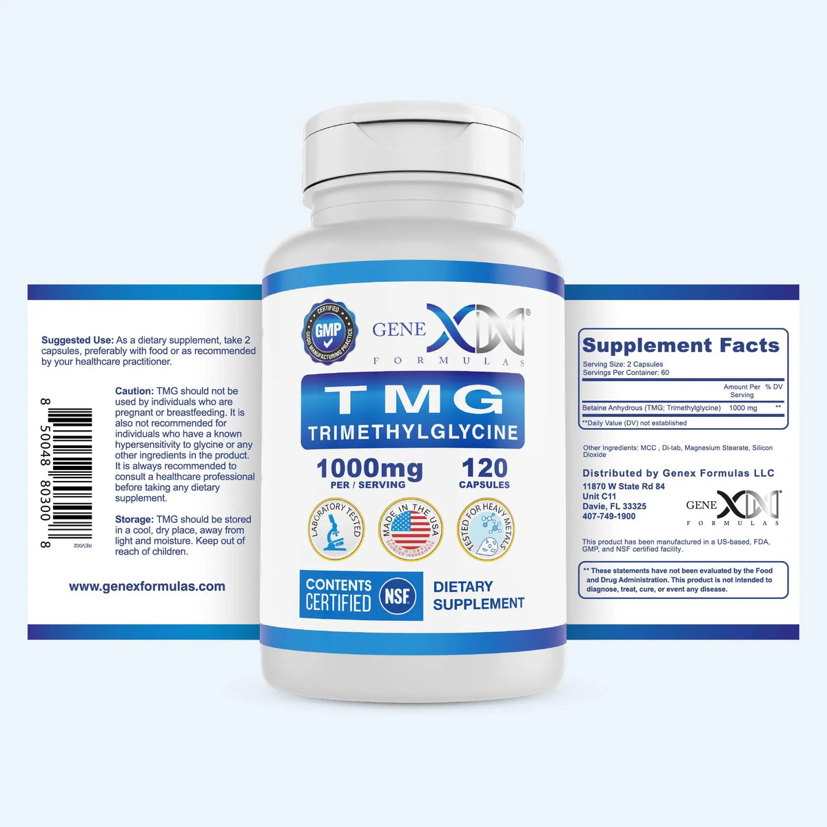 Genex Formulas TMG 1000mg - 360 Capsules | NSF Certified, Gluten Free & Non-GMO BritishVita | Premium UK Vitamins & Wellness Supplements