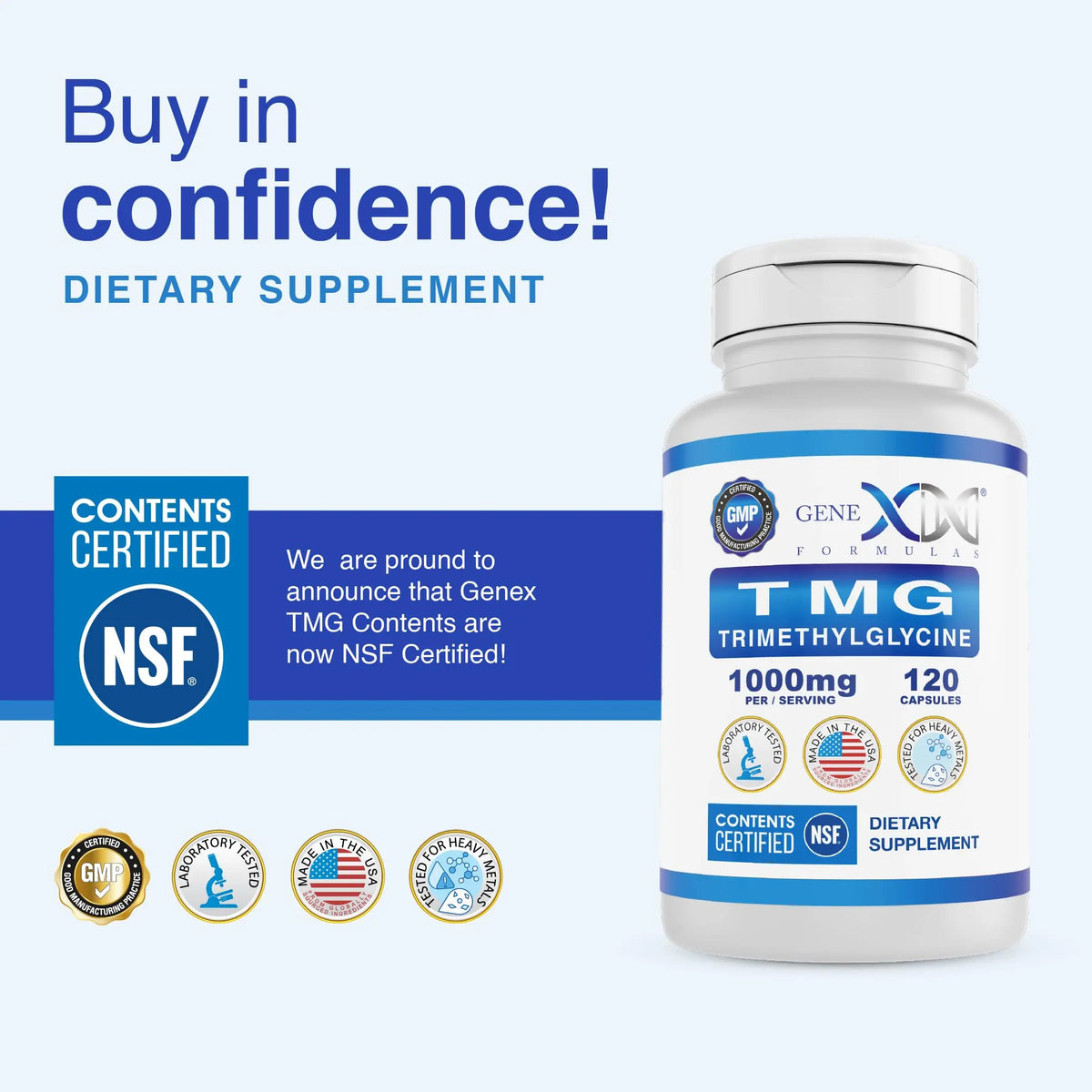 Genex Formulas TMG 1000mg - 360 Capsules | NSF Certified, Gluten Free & Non-GMO BritishVita | Premium UK Vitamins & Wellness Supplements