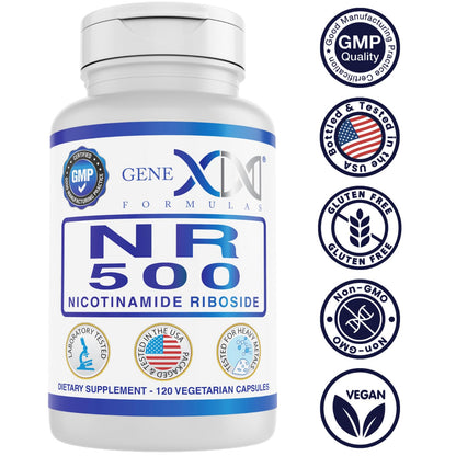 Genex NR Nicotinamide Riboside 500mg – NAD+ Precursor, 120 Caps, GMP-Certified