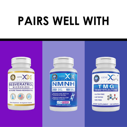 Genex NR Nicotinamide Riboside 500mg – NAD+ Precursor, 120 Caps, GMP-Certified