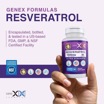 Genex Formulas Resveratrol 1500 mg – NSF Certified, Gluten Free, 90 Count