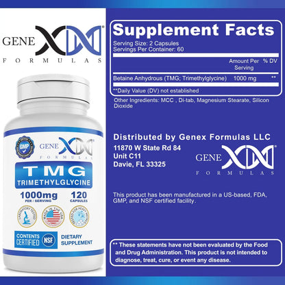 Genex Formulas TMG 1000mg - 360 Capsules | NSF Certified, Gluten Free & Non-GMO BritishVita | Premium UK Vitamins & Wellness Supplements