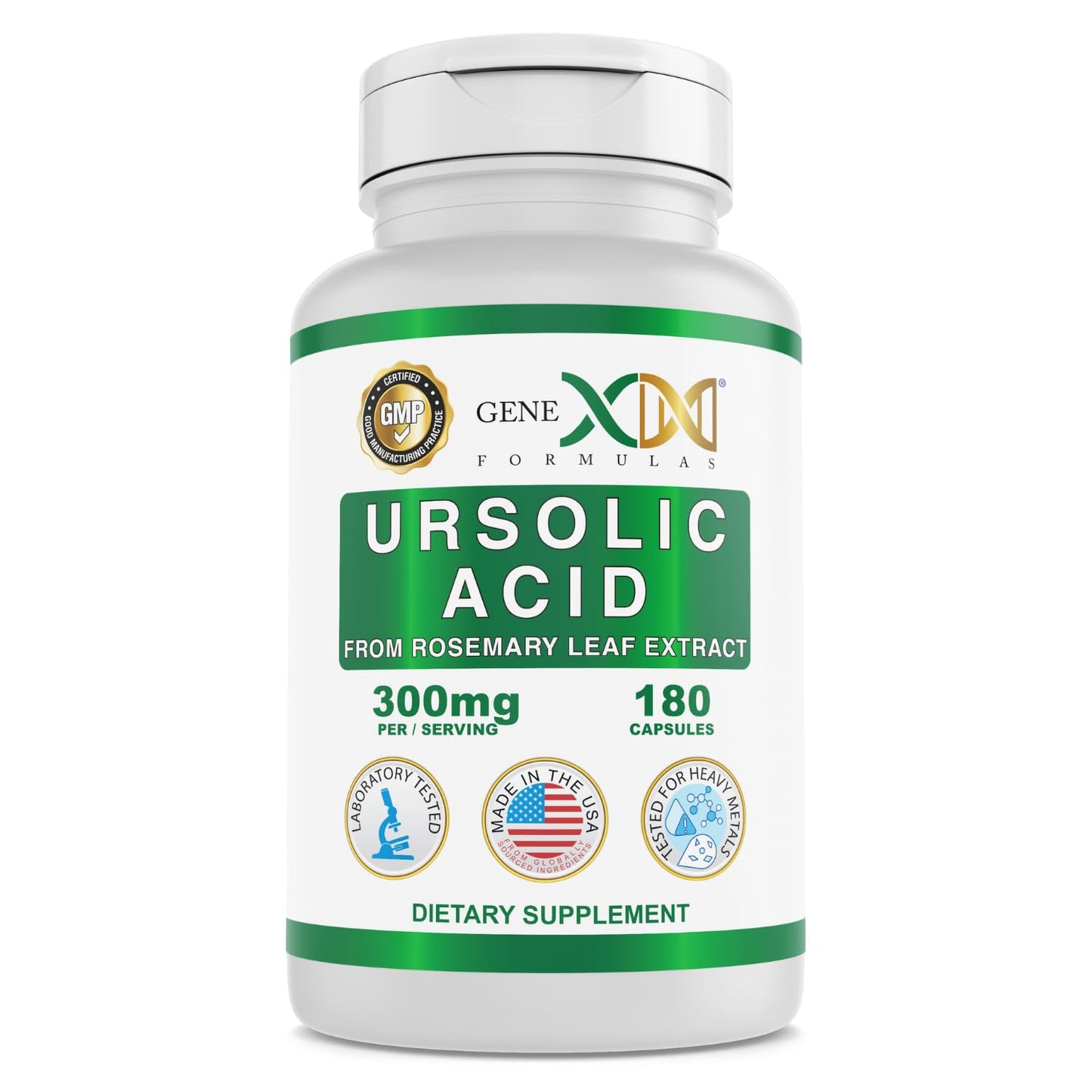 Genex Formulas Ursolic Acid 300mg - 180 Capsules | Rosemary Sourced
