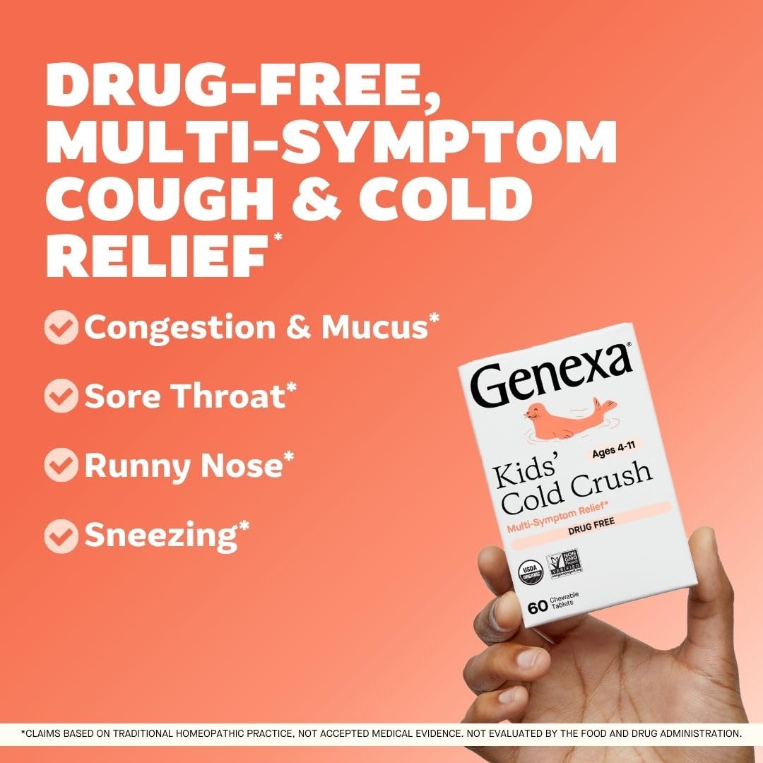 Genexa Kids Cold Crush – Organic Homeopathic Cold & Cough (Ages 4-11)