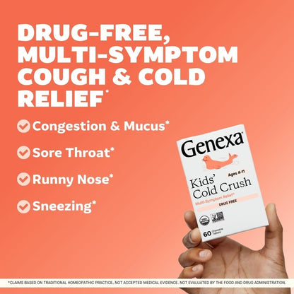 Genexa Kids Cold Crush – Organic Homeopathic Cold & Cough (Ages 4-11)