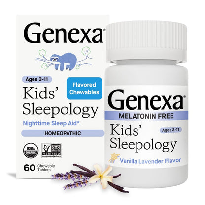 Genexa Sleepology for Children – 60 Tablets | Organic, Non-GMO, Melatonin-Free