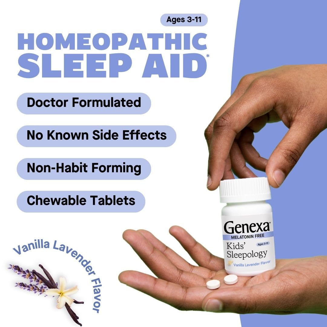 Genexa Sleepology for Children – 60 Tablets | Organic, Non-GMO, Melatonin-Free