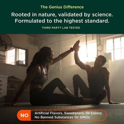 Genius BCAA Powder – 5g Vegan BCAAs, Cognizin & Rhodiola | Pre/Intra/Post Workout Energy & Focus (Grape Limeade)