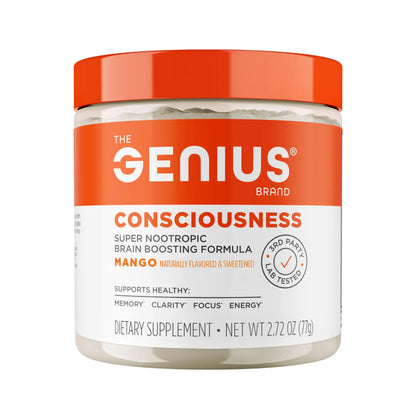 Genius Consciousness Mango Nootropic Powder – Focus & Memory | The Genius Brand BritishVita | Premium UK Vitamins & Wellness Supplements