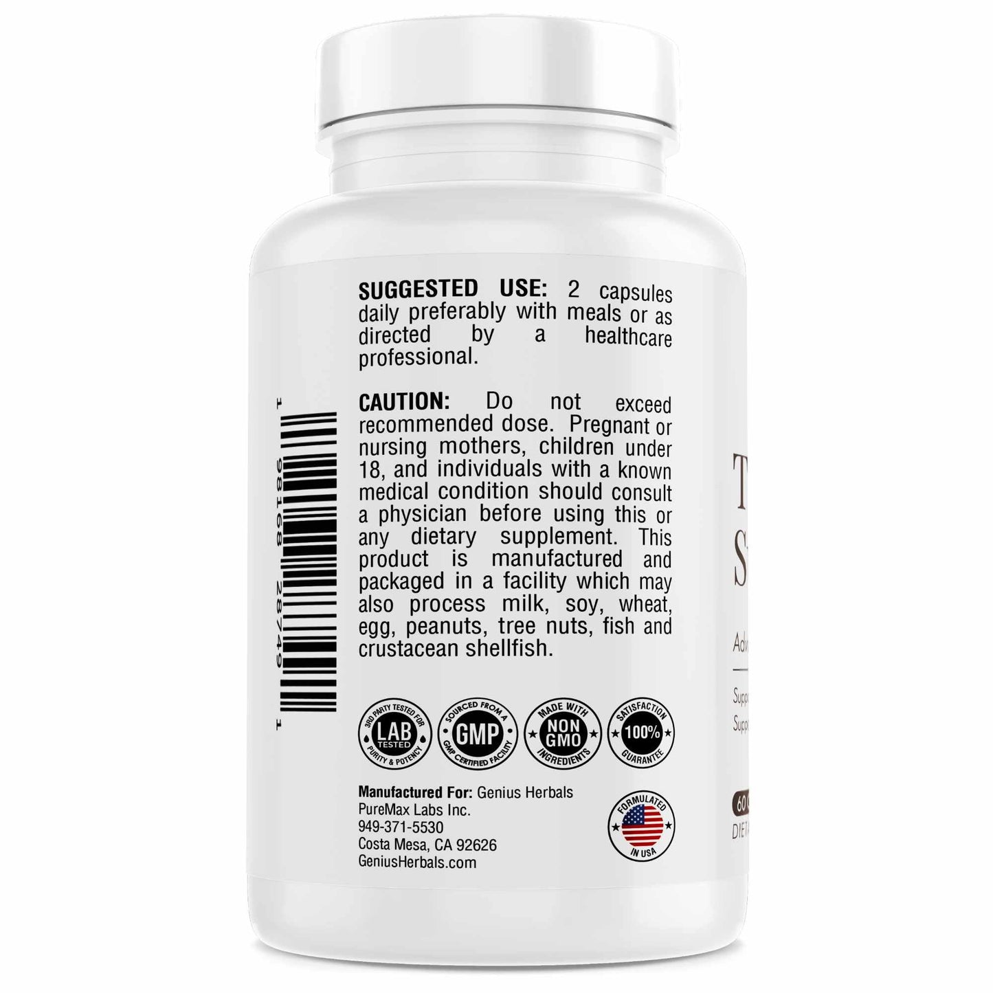 Genius Herbals Thyroid Support – Advanced Formula with Iodine (Non-GMO) – 60 Caps (Pack of 2)