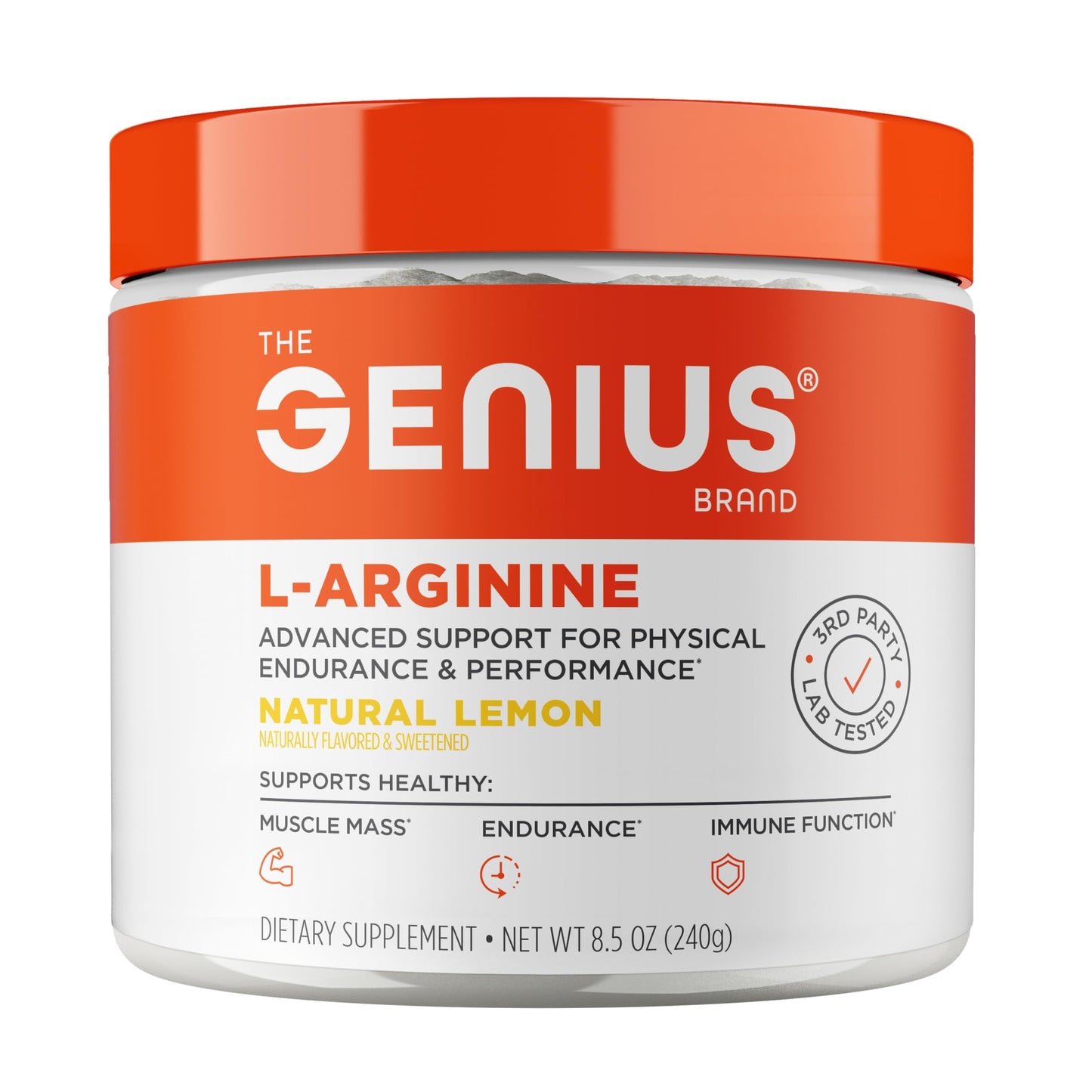 Genius L-Arginine Nitric Oxide Powder – Fermented L-Arginine, Lemon | 30 Servings