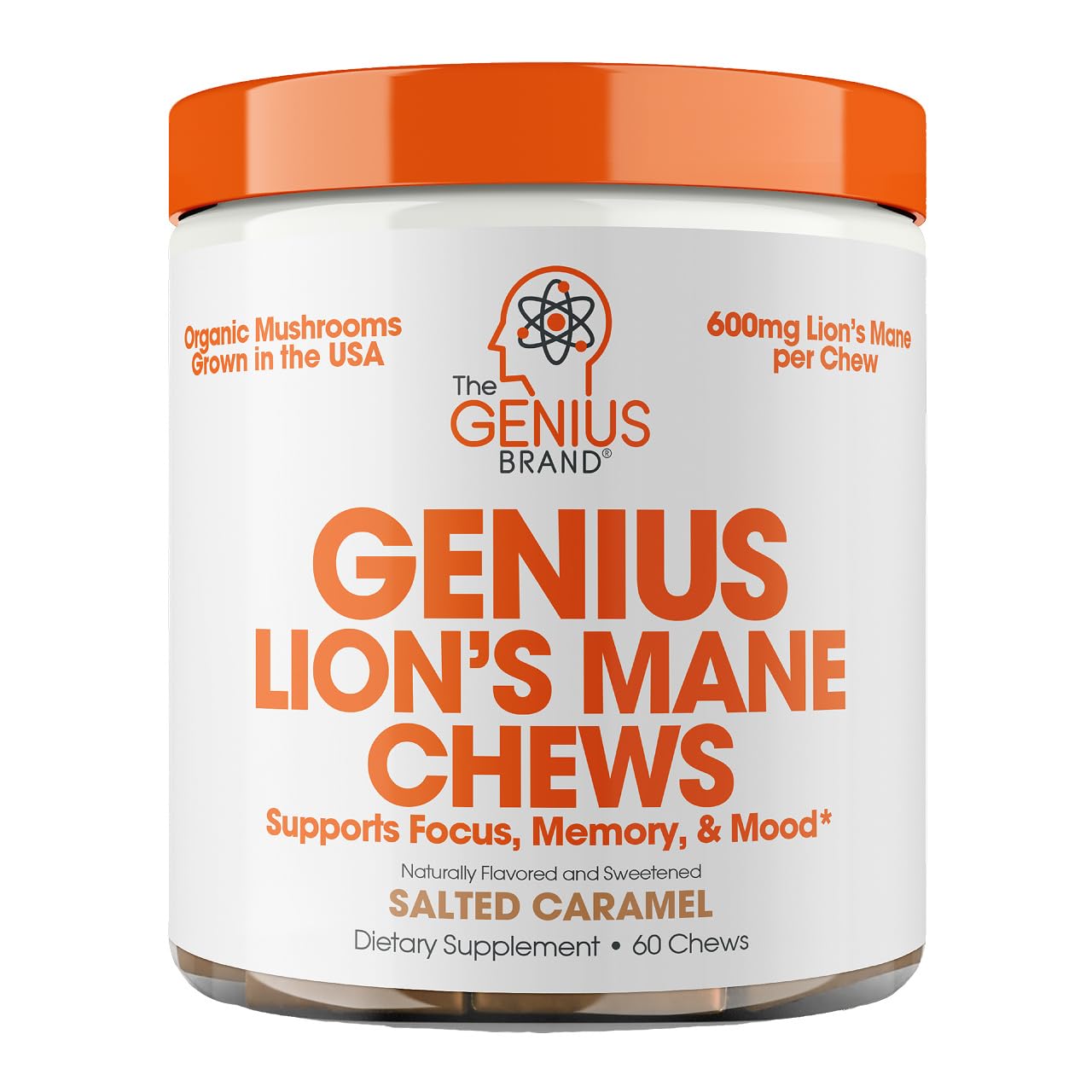 Genius Lion's Mane Soft Chews – Nootropic Focus, Memory, Energy | Salted Caramel