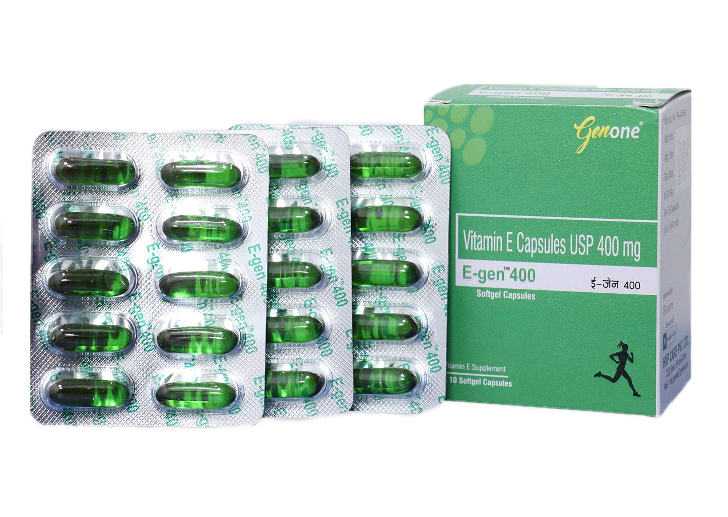 Genone E-Gen 400 Vitamin E Capsules – Glowing Skin & Hair Nutrition (30 Capsules)
