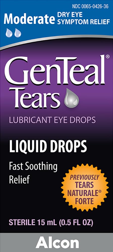 Genteal Tears Moderate Eye Drops, 0.507 fl oz – Fast Dry Eye Relief with Gentle Polyquad Preservative
