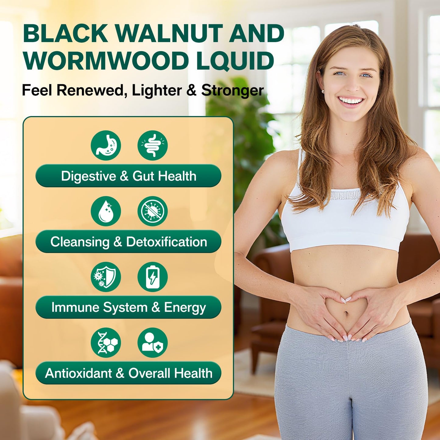 Black Walnut Wormwood Tincture for Gut Health – Gentle Digestive Support (2 oz)