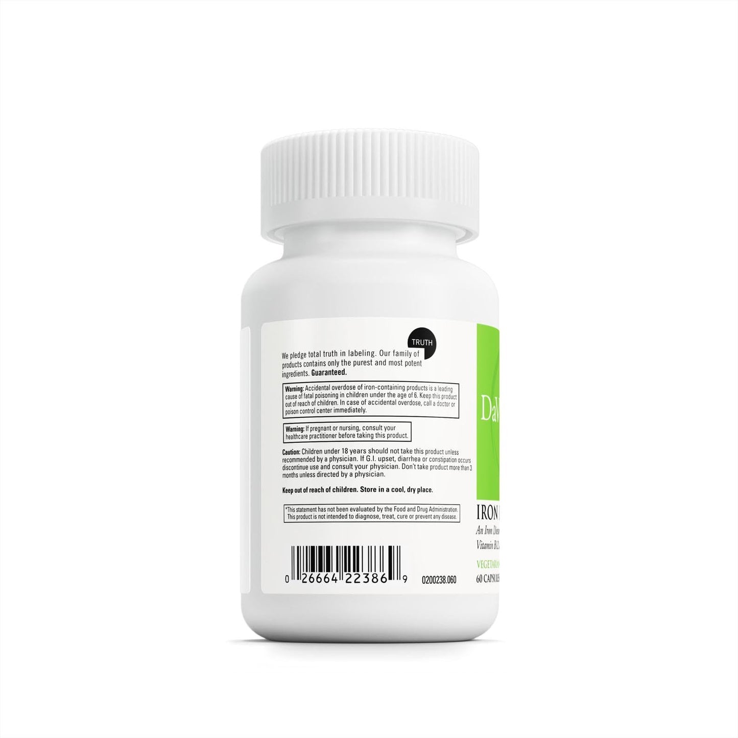 DAVINCI Labs Iron Bis-Glycinate – Gentle Iron for Women & Men | Vegan, 60 Vegetarian Capsules