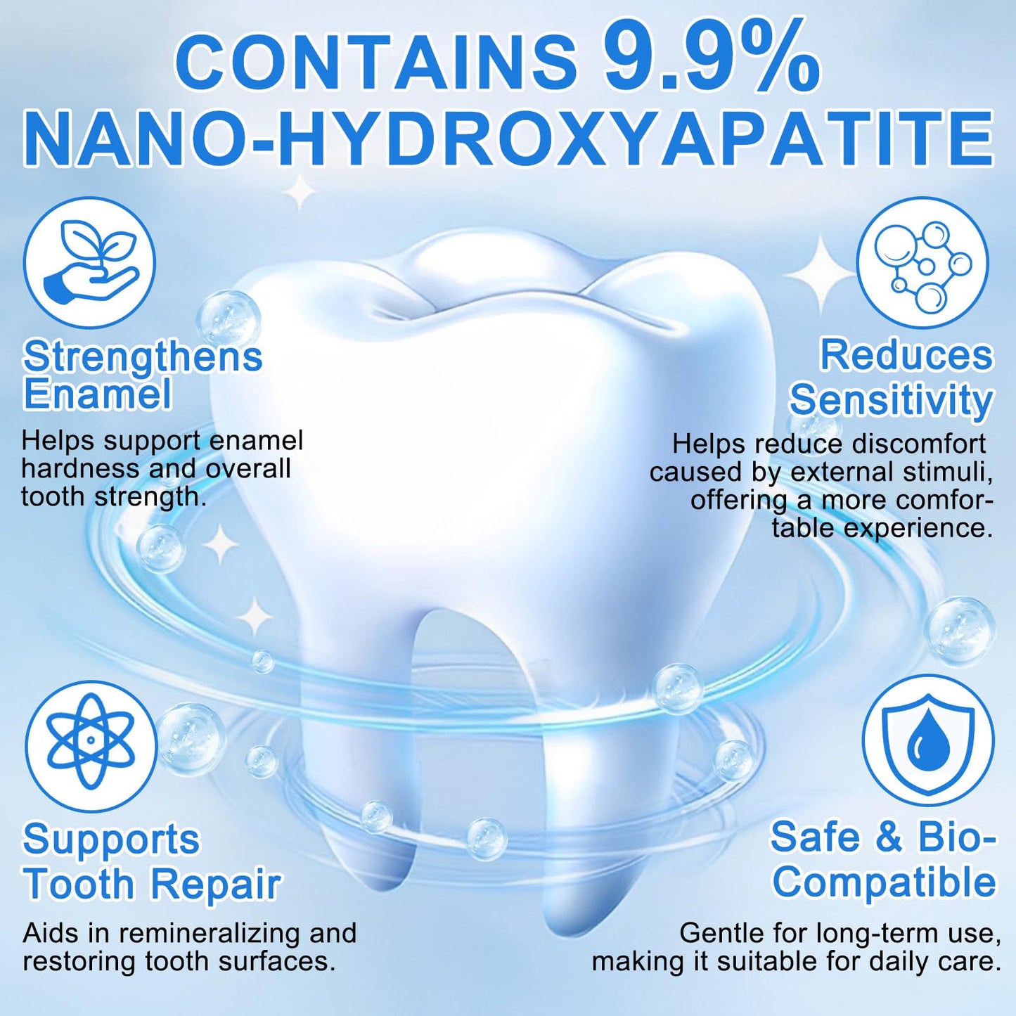 2 Pack Hydroxyapatite Toothpaste for Enamel Protection – Fluoride-Free for Sensitive Teeth, Gentle Mint
