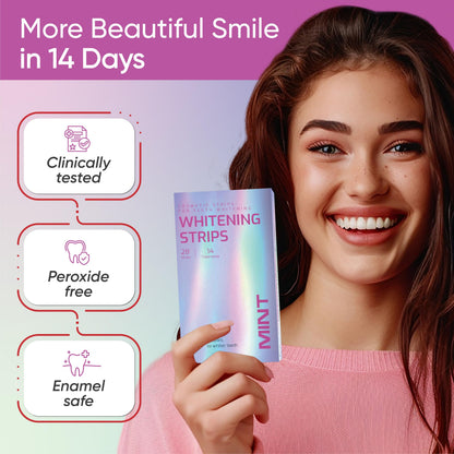 Gentle Teeth Whitening Strips - 28 Stripes | Peroxide-Free Whitening