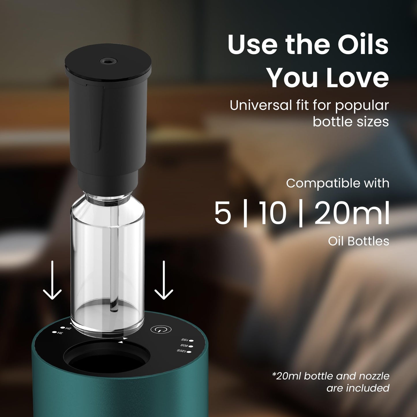 GentleJet LiteMist Waterless Essential Oil Diffuser – Aluminum, USB-C Rechargeable, 0.7oz Bottle